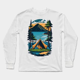 Lakeside Retreat - Mountain Camping Long Sleeve T-Shirt